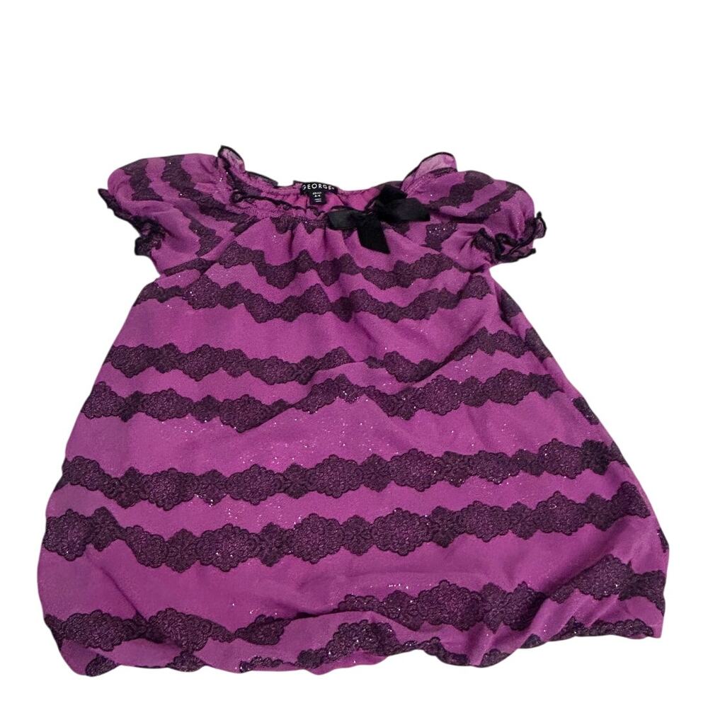 George purple and black glitter short sleeve top sz xs 4-5